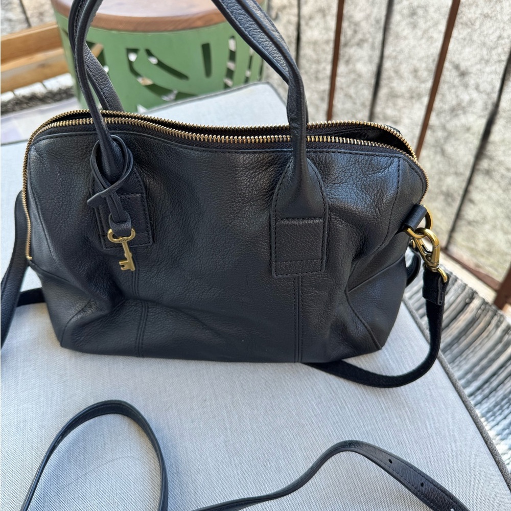 BRAND NEW FOSSIL Black Leather Handbag